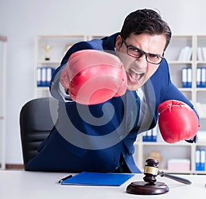 Lawyer working in his office