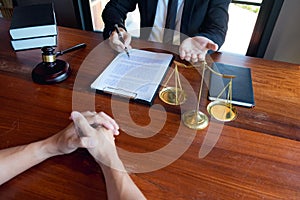 Lawyers give advice and recommend legal proposals. Check legal documents. Business Department of Legal Business Heritage