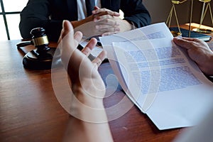 Lawyers give advice and recommend legal proposals. Check legal documents. Business Department of Legal Business Heritage