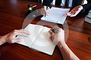 Lawyers give advice and recommend legal proposals. Check legal documents. Business Department of Legal Business Heritage