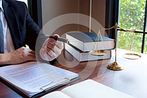 Lawyers give advice and recommend legal proposals. Check legal documents. Business Department of Legal Business Heritage