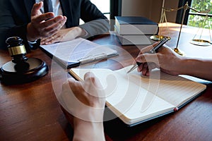 Lawyers give advice and recommend legal proposals. Check legal documents. Business Department of Legal Business Heritage