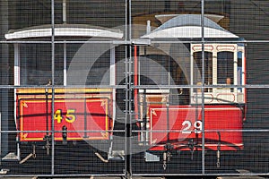 Laxey, Isle of Man, June 15, 2019. The Manx Electric Railway is an electric interurban tramway connecting Douglas, Laxey and