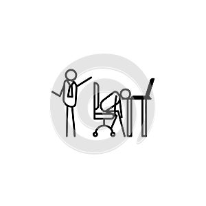 lay off lazy person outline icon. Element of lazy person icon for mobile concept and web apps. Thin line icon lay off lazy person