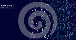 Layer big data binary flux. Bigdata flow abstract vector technology background.
