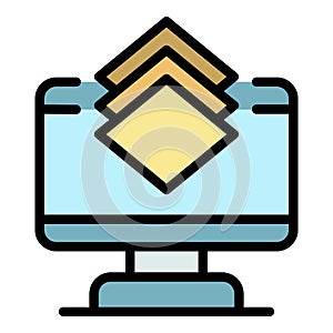 Layer editor computer icon color outline vector