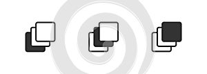 Layer stack icon. Set line and flat elements, web button. Vector isolated illustration