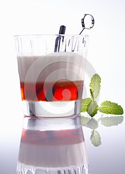 Layered alcoholic cocktail