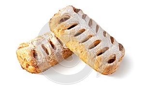 Layered Apple Strudels on White Background - Tempting Treat