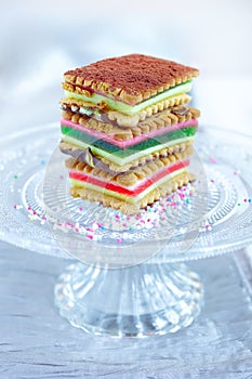 Layered biscuits cake