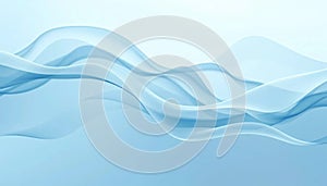 Layered Blue Waveforms on Light Gradient Background. Generative AI