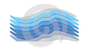 Layered Blue Waves Ocean Water Pattern, vector design Generative AI