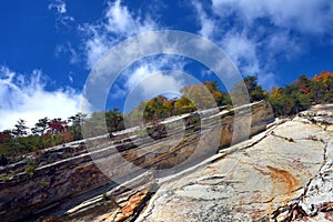 Layered Cliffside Reaches for Sky