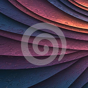 Layered, curved surfaces in a textured pattern create an abstract appearance. The