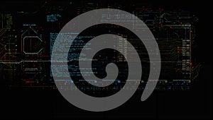 Dark Multi-Panel Cyber Control Screen