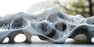 Layered designs inspired by tissue scaffold patterns, showcasing intricate cellular matrices