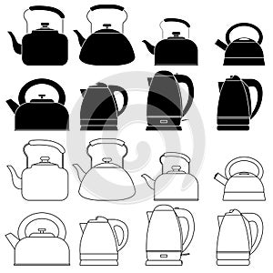 Vector illustration collection of Kettles photo