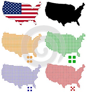 Layered editable vector illustration country map of The United States