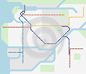 Rail Network Map of Vancouver, Canada photo