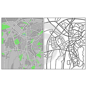 Layered editable vector streetmap of Ankara,Turkey