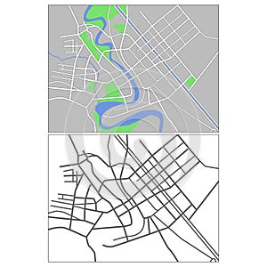 Layered editable vector streetmap of Baghdad,Iraq