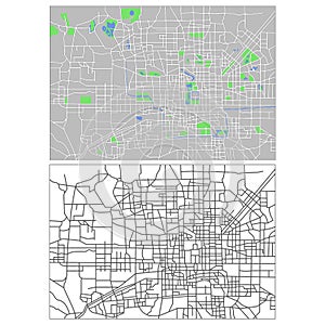 Layered editable vector streetmap of Beijing,China