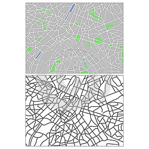 Layered editable vector streetmap of Brussels,Belgium