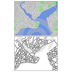 Layered editable vector streetmap of Istanbul,Turkey