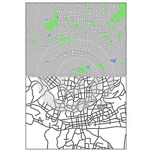 Layered editable vector streetmap of Johannesburg,South Africa