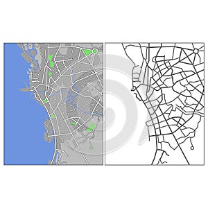 Layered editable vector streetmap of Manila,Philippines