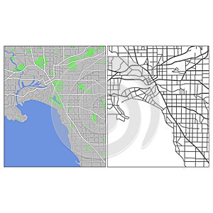 Layered editable vector streetmap of Melbourne,Australia