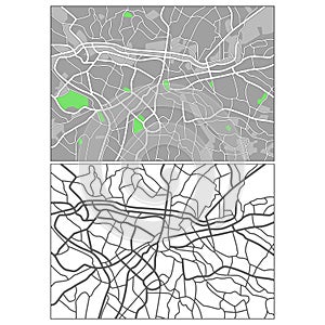 Layered editable vector streetmap of Sao Paulo,Brazil