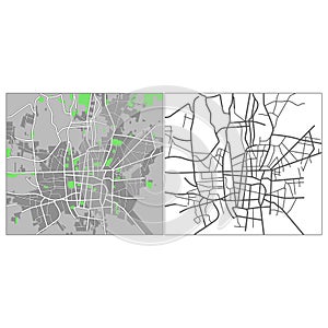Layered editable vector streetmap of Tehran,Iran