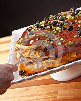 Layered enchilada photo