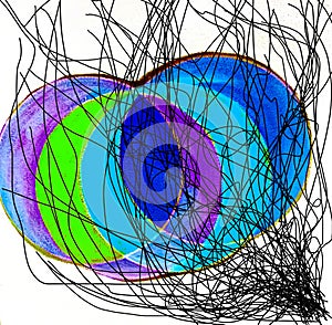 Layered Expression â Scribble over Abstract Art