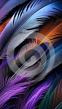 Layered Feather Design with Overlapping Textured Arrangement photo