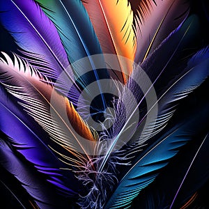 Layered Feather Design with Overlapping Textured Arrangement photo