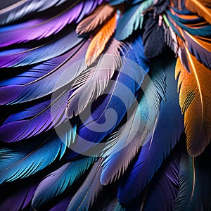 Layered Feather Design with Overlapping Textured Arrangement photo