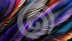 Layered Feather Design with Overlapping Textured Arrangement photo
