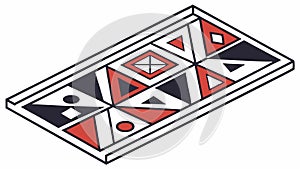 Layered Geometric Pattern with Overlapping Shapes, vector design Generative AI