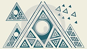Layered Geometric Triangle Pattern with Icons Vector, vector design Generative AI