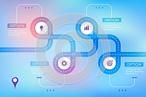 Layered Infographic Timeline. Vector Roadmap, Template For Modern Business Presentation, Annual Reports, Layouts