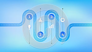 Layered Infographic Timeline. Vector Roadmap, Template For Modern Business Presentation, Annual Reports, Layouts