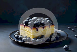 Layered Lemon Blueberry Cake, Generative AI