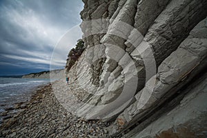 Layered limestone cliffs