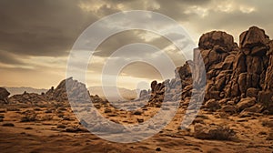 Layered And Moody Joshua Tree Landscape Photo photo