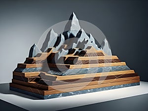 Layered Mountain Geology Model