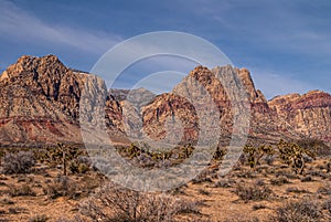 Layered mountain range, Red Rock Canyon, Nevada, USA