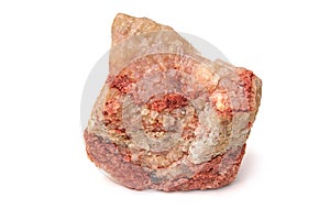 Layered piece of sylvinite mineral, natural crystalline rock salt photo