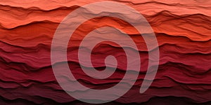 Layered red and orange abstract artwork with textured waves